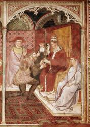 Story of Pope Alexander III, the Pope giving the sword to Doge Ziani, 1407 (fresco) | Obraz na stenu