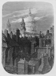 St. Paul's Cathedral and the slums, from 'London, A Pilgrimage', 1872 (engraving) | Obraz na stenu