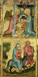 The Annunciation and the Flight into Egypt, from the Buxtehude Altar, 1400-10 (tempera on panel) | Obraz na stenu