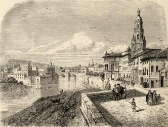 Murcia, Spain, from 'Spanish Pictures' by Reverend Samuel Manning, published in 1870 (engraving) | Obraz na stenu