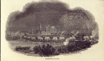 Illuminations of Cologne, 23rd August 1845 (engraving) | Obraz na stenu