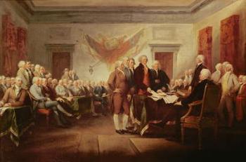 Signing the Declaration of Independence, 4th July 1776, c.1817 (oil on canvas) | Obraz na stenu