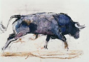 Charging Bull, 1998 (mixed media on paper) | Obraz na stenu