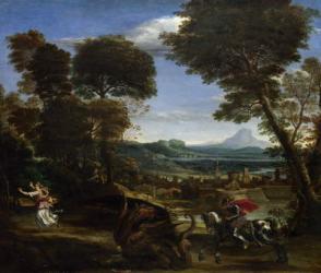 Landscape with St.George and the Dragon, c.1610 (oil on panel) | Obraz na stenu