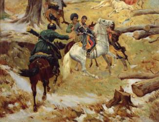 The Death of Major General Sleptsov in Chechnya (oil on canvas) | Obraz na stenu