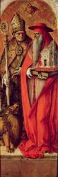 SS. Jerome and Augustine, side panel from the Madonna della Candeletta triptych (tempera on panel) (see also 93571) | Obraz na stenu