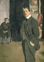 Portrait of Sergei Pavlovich Diaghilev (1872-1929) with his Nurse, 1906 (oil on canvas) | Obraz na stenu