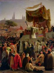 St. Bernard Preaching the Second Crusade in Vezelay, 31st March 1146, 1840 (oil on canvas) | Obraz na stenu