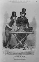 The Oyster Stall (engraving) (b/w photo) | Obraz na stenu