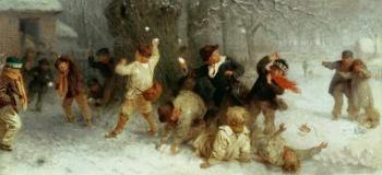 Snowballing, 1865 (oil on canvas) | Obraz na stenu