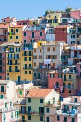 Manarola, La Spezia, Liguria, Italy. Typical coloured houses (photo) | Obraz na stenu