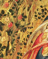 Madonna with a Rose Bush (oil on canvas) (detail of 222453) | Obraz na stenu