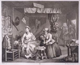 A Harlot's Progress, plate III, from 'The Original and Genuine Works of William Hogarth', published in London, 1820-22 (engraving) | Obraz na stenu