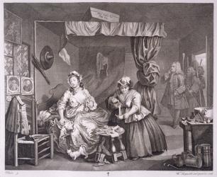 A Harlot's Progress, plate III, from 'The Original and Genuine Works of William Hogarth', published in London, 1820-22 (engraving) | Obraz na stenu