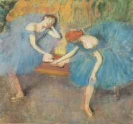 Two Dancers at Rest or, Dancers in Blue, c.1898 (pastel on paper) | Obraz na stenu