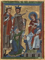 Adoration of the Magi from Psalter Ms 4, c.1240 (tempera, gold leaf and ink on parchment) | Obraz na stenu