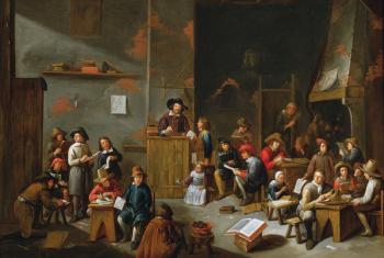 The Interior of a School Room (oil on canvas) | Obraz na stenu