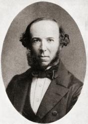 Herbert Spencer, 1820 -1903. English philosopher, biologist, anthropologist, sociologist, and prominent classical liberal political theorist of the Victorian era. From The Story of Philosophy, published 1926. | Obraz na stenu