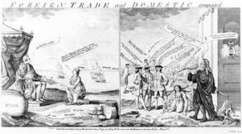 Foreign Trade and Domestic Compared, by William Herbert, 1754 (engraving) | Obraz na stenu