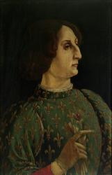 Portrait of Galeazzo Mario Sforza (1444-76) c.1471 (tempera on panel) (see also 50366) | Obraz na stenu
