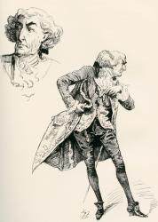 The Marquis. Illustration by Harry Furniss for the Charles Dickens novel A Tale of Two Cities from The Testimonial Edition, published 1910. | Obraz na stenu