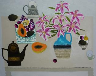 Stargazer Lilies and Guava. | Obraz na stenu