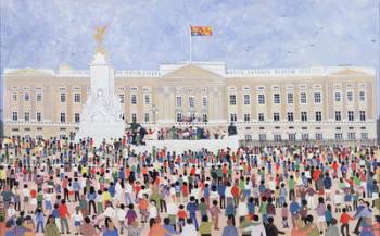 Crowds around the Palace, 1995 (w/c) | Obraz na stenu