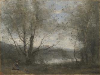 A Pond Seen Through the Trees, c.1855-65 (oil on canvas) | Obraz na stenu
