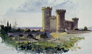 Tivoli, 19th century (watercolour) | Obraz na stenu