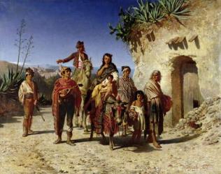 A Gypsy Family on the Road, c.1861 (oil on canvas) | Obraz na stenu