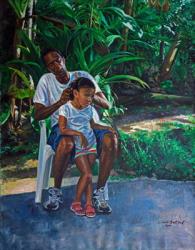 Grandfather and Child, 2010 (oil on linen) | Obraz na stenu