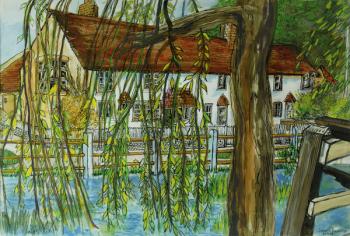 The Pond at Hedgerley (pen & ink with gouache on paper) | Obraz na stenu