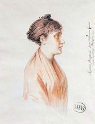 Madame Bonaparte (1763-1814), study for 'Entry of Bonaparte, First Consul, into Antwerp on 18th July 1803' (Versailles) 1803-07 (red chalk on paper) | Obraz na stenu