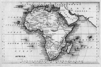 Map of Africa, engraved by Thomas Stirling, published by Edward Bull, 1830 (engraving) | Obraz na stenu