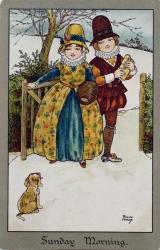 Sunday Morning, Victorian card (colour lithograph) | Obraz na stenu