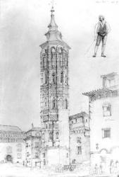 Torre Nueva of Zaragoza, 1831 (drawing) | Obraz na stenu