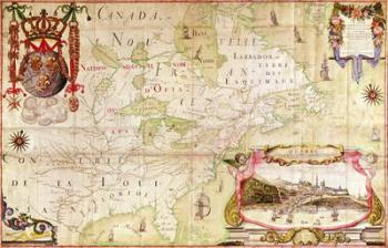 Map of Canada, from 'Carte de l'Amerique Septentrionale' (coloured engraving) | Obraz na stenu