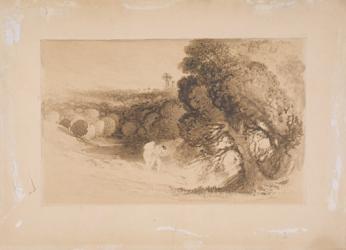 Expulsion from Eden, (brown wash on paper laid down on card) | Obraz na stenu