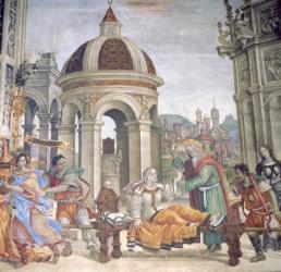 The Raising of Drusiana, from the Strozzi Chapel, 1502 (fresco) | Obraz na stenu