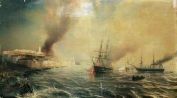 Bombardment of Sale, 26th November 1851, 1855 (oil on canvas) | Obraz na stenu