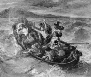 Christ on the Sea of Galilee, 1853 (oil on canvas) (b/w photo) | Obraz na stenu