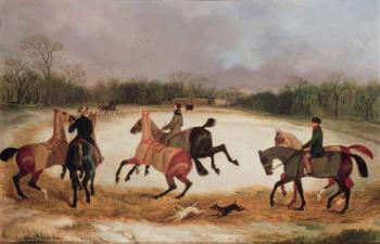 Grooms exercising racehorses (oil on canvas) | Obraz na stenu