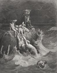 The Deluge, illustration from Dore's 'The Holy Bible', engraved by Pannemaker, 1866 (engraving) | Obraz na stenu
