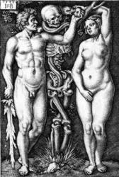 Adam and Eve, engraved by Hans Sebald Beham, 1543 (engraving) | Obraz na stenu