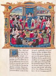 Ms 18 Fol.66v Louis XI Begins the War against Charles le Temeraire, Duke of Burgundy, from the Memoirs of Philippe of Commines (1445-1509) (vellum) | Obraz na stenu