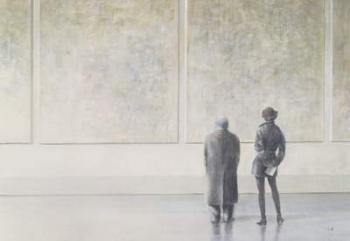 Man and Woman in an Art Gallery | Obraz na stenu