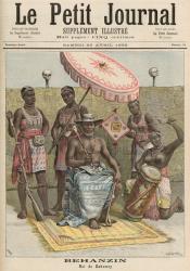 Behanzin (1844-1906) King of Dahomey, from 'Le Petit Journal', 23rd April 1892 (colour litho) | Obraz na stenu