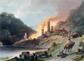 Iron Works, Coalbrookdale, engraved by William Pickett, c.1805 (coloured aquatint) | Obraz na stenu