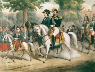 The Imperial Family on Horseback (coloured engraving) | Obraz na stenu