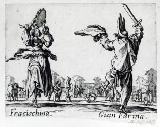 Balli de Sfessania, c.1622 (engraving) (b/w photo) | Obraz na stenu